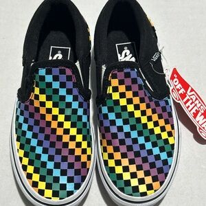 Vans Kids Multicolor Checkered Slip-On Shoes